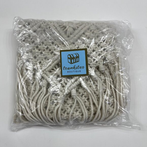 Crochet Boho Chic Woven Rope Tassel Crossbody -Ivory - NWT - Picture 8 of 8